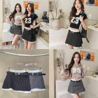 ? Kim skirt กระโปรงสั้นจีบรอบ พร้อมเข็มขัด