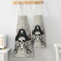 Pirate Skull พิมพ์ผ้ากันเปื้อนผู้หญิงผู้ชายผู้ใหญ่เด็ก Bib บ้านทำอาหาร bake Clean ผ้ากันเปื้อนอุปกรณ์ครัว antifouling apron