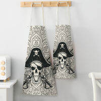 Pirate Skull พิมพ์ผ้ากันเปื้อนผู้หญิงผู้ชายผู้ใหญ่เด็ก Bib บ้านทำอาหาร Bake Clean ผ้ากันเปื้อนอุปกรณ์ครัว Antifouling Apron