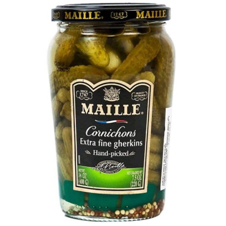 แตงกวาดองฝรั่งเศส Maille Cornichons Extra Fine Gherkins 375g. Lazada