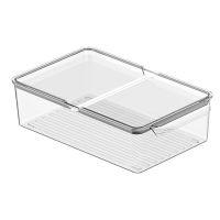 Refrigerator Storage Box Clear Kitchen Cabinet Drawer PET Egg Food Organizer Fruit -Keeping Container