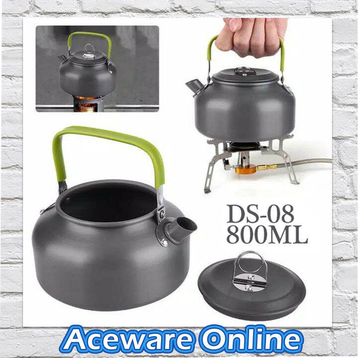 DS08 0.8L Camping Teapot Coffee Pot Aluminum Kettle Portable Water