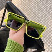 Fashion Brand Designer Sunglasses Women Summer Large frame Square Shades Sun Glasses Green Luxury Vintage Eyeglasses UV400