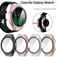 New Design Seamless Diamond PC Cover for Samsung Galaxy Watch 4 Case 40mm 44mm Active 2 Screen Protector Glass Film Bling Bumper