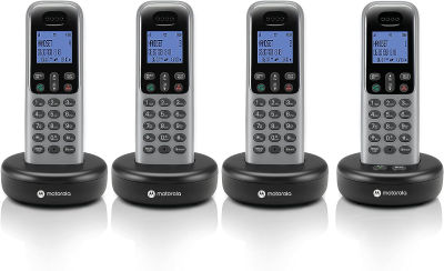 Motorola T614 Residential T6 Series Cordless Phone Set with Answering Machine and Caller ID (4 Handsets) With Answering Machine 4 Handset