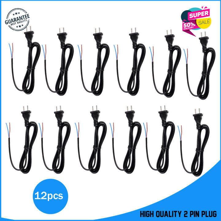 2 Pin Plug / Wire Replacement Power Cord Heavy Duty Power Supply Cable