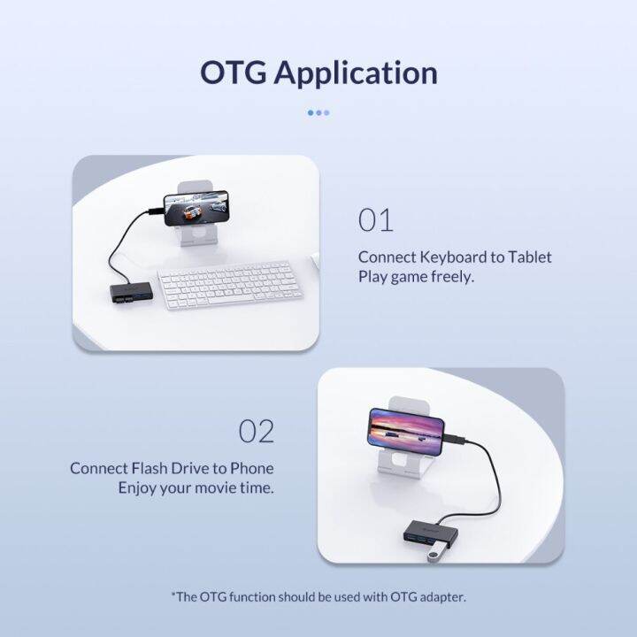 orico-4พอร์ต-usb-3-0-splitter-usb-ฮับกับ-micro-พอร์ตไฟฟ้า-usb-ความเร็วสูงหลายระดับ-otg-อะแดปเตอร์สำหรับคอมพิวเตอร์อุปกรณ์แล็ปท็อป-feona