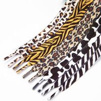 1Pair Leopard Shoelaces for Sneakers Fabric Flat Shoe laces White Black Zebra Shoelace Elastic Laces 120/140/160CM Shoes Strings