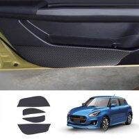 4Pcs Car Carbon Fiber Door Anti-Kick Pad Side Edge Protection Mat Cover for Suzuki Swift 2017+