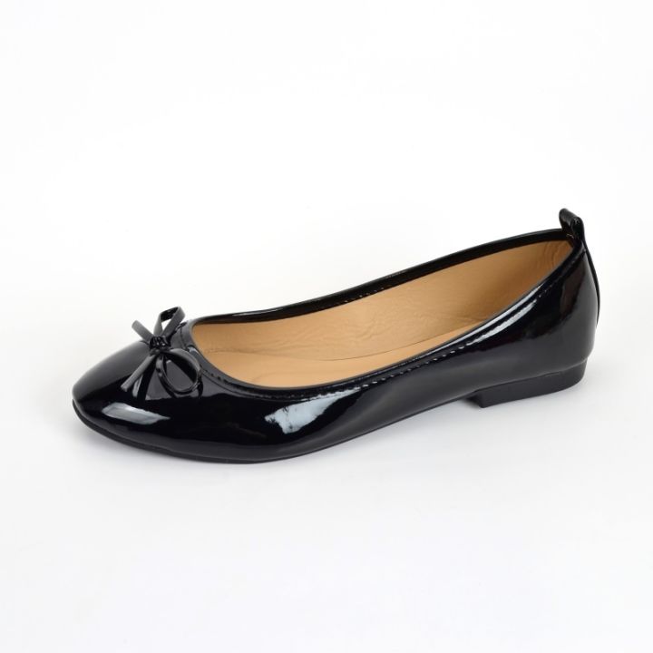 รองเท้าแตะหญิงบัลเล่ต์ติดโบว์สำหรับผู้หญิง-รองเท้าโลฟเฟอร์ลำลองคลาสสิกรองเท้าหนังสีแดงดีไซน์แฟชั่นฤดูใบไม้ผลิ2022