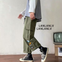 mens cargo pants ผู้ชายฤดูใบไม้ผลิฤดูร้อนแนวโน้มกางเกงลำลองกางเกงหลวมตรงกางเกงเกาหลีกางเกงขนาดบวก S-3XL