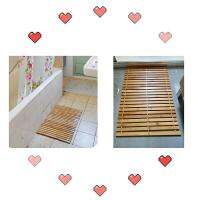 1 Pc Wooden Stripe Bath Mat Bath Shower Pad Non-Slip Mats Antiskid Mat for Home Bathroom Use (Wood Color)