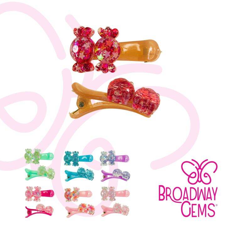 BROADWAY GEMS Hair Pincurl For Kids Food Design Pair (Candy)(2PC7211