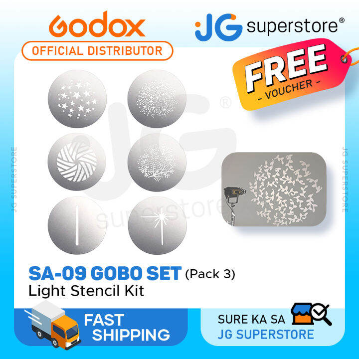 Godox SA09 Gobo Stencil Set Kit (6PCS) with Assorted Creative Effect