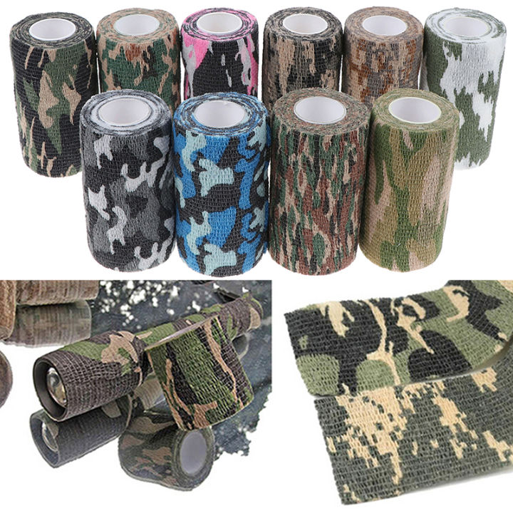 guliang630976-1pc-outdoor-camo-ปืนล่าสัตว์-camping-camouflage-stealth-duct-tape-wrap-10cm-4-5m