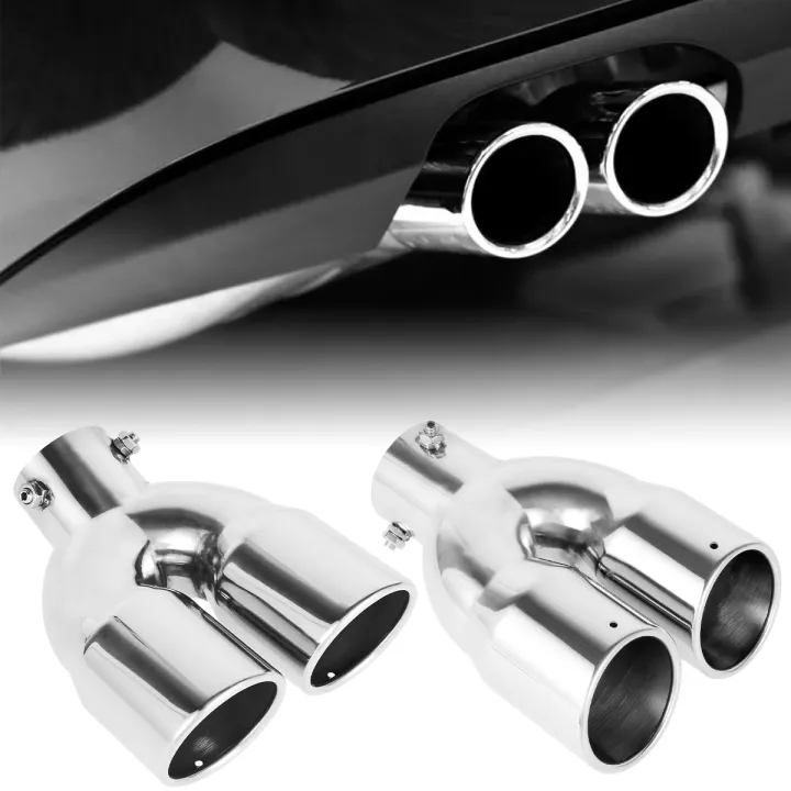 Exhaust Tip Universal Twin Exhaust Tip 76mm Car Dual Outlet Exhaust