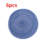 6pcsset Round Ramie Insulation Pad Solid Placemats Non Slip Table Mats Kitchen Accessories Decoration Home Pad Cup Coaster