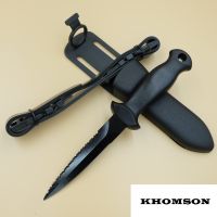 KHOMSON FX007 มีดดำน้ำ มีดดำน้ำลึก มีดแทงปลา มีดใต้น้ำ ss420ทนสนิม ยาว21.9cm แถมปลอกพลาสติกและที่รัดขา