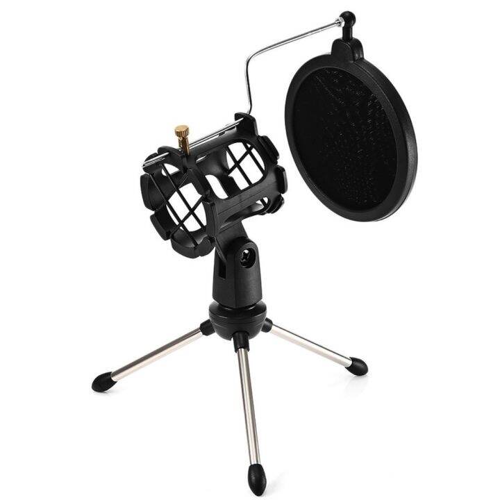 Desktop Microphone Tripod Stand with Pop Shield Dual Filter Lazada PH