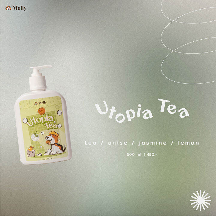 molly-แชมพูสำหรับสุนัขผิวแพ้ง่าย-500ml-กลิ่น-utopia-tea