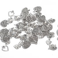 10/20/30/50pcs Alloy Heart Shape Antique Silver color Jewelry Accessories and Components for Making Bracelet Necklace