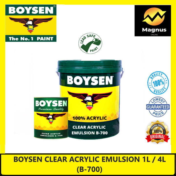 Boysen Clear Gloss Acrylic Emulsion 1L / 4L (B-700) | Lazada PH