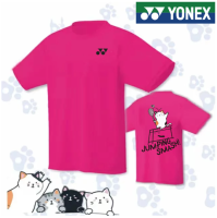 เสื้อผ้าเทนนิสกลางแจ้งแห้งเร็วสำหรับฤดูร้อนของ Yonex2023ดูดซับเหงื่อแห้งเร็วสำหรับทั้งหญิงและชายการฝึกกีฬาวิ่งบาสเก็ตบอลระบายอากาศและชุดกีฬาสวมสบาย