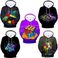 [Qinqin clothing]การ์ตูน Rubik 39; S Cube 3D พิมพ์ขนาดใหญ่ผู้หญิง/ผู้ชายเสื้อกันหนาวหมวกเสื้อ Streetwear ฮิปฮอปความเร็วเมจิก Cube เสื้อแจ็คเก็ตคลุมด้วยผ้า