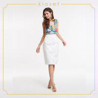 Kloset Pencil Skirt(SS20-S005)กระโปรงแฟชั่น กระโปรงสั้น กระโปรงปักลาย เสื้อผ้าแฟชั่น