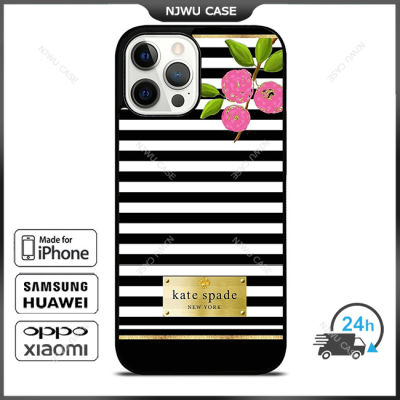 KateSpade Stripe Gold Phone Case for iPhone 14 Pro Max / iPhone 13 Pro Max / iPhone 12 Pro Max / XS Max / Samsung Galaxy Note 10 Plus / S22 Ultra / S21 Plus Anti-fall Protective Case Cover