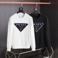 Popular trendy p-Lada triangular letter logo mens and womens versatile printed sweatshirts for couples