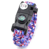 ☜▦☏ Outdoor mountaineering emergency escape light bracelet compass high decibel whistle survival can laser logo