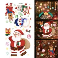 Christmas Static Stickers Cartoon Snowflake Window Stickers Decor Warm Atmosphere Decoration Supplies for Refrigerator Cabinet and Glass Door greater