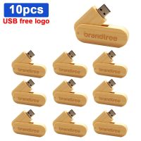 10pcs/lot Custom Logo Flash Drive Wood Pen Drive Gift Usb 2.0 4GB to 64GB Stick Real Capacity Disk On Key free custom logo