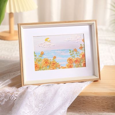 [COD] fresh photo frame top 6 inch 7 oil painting stick hanging wall mounting A3a4