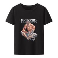 Camisetas Berserk Guts para hombre, camisa de ocio de manga corta, camiseta negra de espadachín de Anime, ropa de cuello redondo de verano