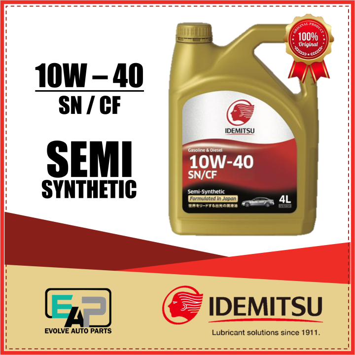 IDEMITSU 4Liter 10W40 Semi Synthetic SN/CF Engine Oil Lazada