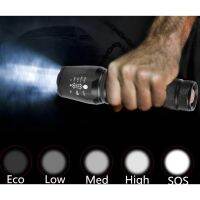 Zoomable LED Flashlight with inserted 5000mah 26650 Battery, 5 modes for camping caving searching emergency