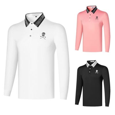Golf clothing mens long-sleeved polo shirt golf breathable quick-drying sweat-absorbing T-shirt outdoor sports trendy all-match Master Bunny Malbon Le Coq J.LINDEBERG TaylorMade1 Titleist DESCENNTE PXG1▲ﺴ