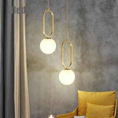 Modern Pendant Lights Fixture Golden Glass Ball Hanging Lamps Luminaire Suspension Drop Lighting Bedside Kitchen Bedroom Decor