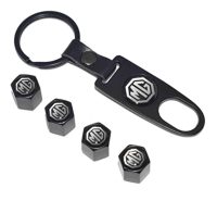 Morris Garage MG Car Tyre Valve Cap Air Cap Car Tyre Valve Stem Cap Air Covers with Keychain for All จุ๊บลม พวงกุญแจ