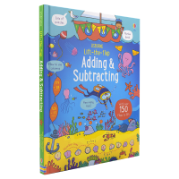 Usborne original English lift the flap adding &amp; subtracting Usborne mathematical addition and subtraction enlightenment picture book childrens mathematical calculation skills flipping over paperboard English original imported