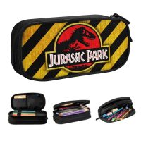 【CW】 Cute Jurassic Park Logo Yellow Pencil Case for Girls Boys Custom Giant Dinsaur Large Capacity Pen Bag Box School Accessories