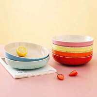 Le Creuset สโตนแวร์ชามพอร์ซเลน20ซม. ชุด6ชิ้นครัวเรือนชามก๋วยเตี๋ยวชามสลัด