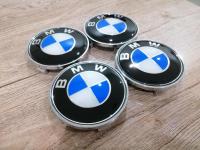 เช็ต4ชิ้น โลโก้วงล้อ BMW สีน้ำเงินขาว 68mm {จัดส่งด่วน / COD} ตราสัญลักษณ์ศูนย์ล้อรถยนต์