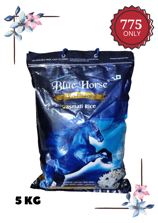 BASMATI RICE BLUE HORSE PREMIUM BASMATI RICE 5 KG IMPORTED FROM