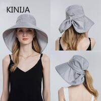 [Fine Jewelry]ผู้หญิงยึดหมวกปีกใหญ่ป้องกัน Visors ถังหมวก SunscreenHats กลางแจ้งตกปลาหมวกผมหางม้าหมวกดวงอาทิตย์