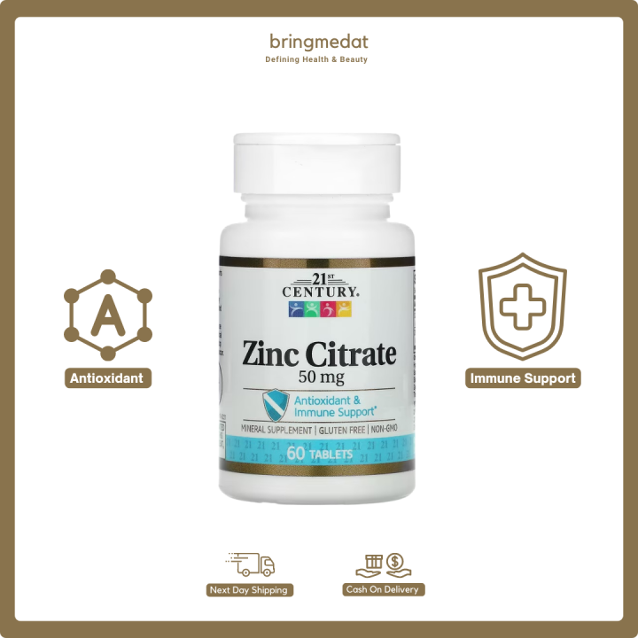 21st Century Zinc Chelated/Citrate 50 mg 60 Tablets Lazada PH