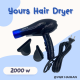 ไดร์เป่าผม Yours Hair Dryer  2000W  (type:8802) สินค้าพร้อมส่ง