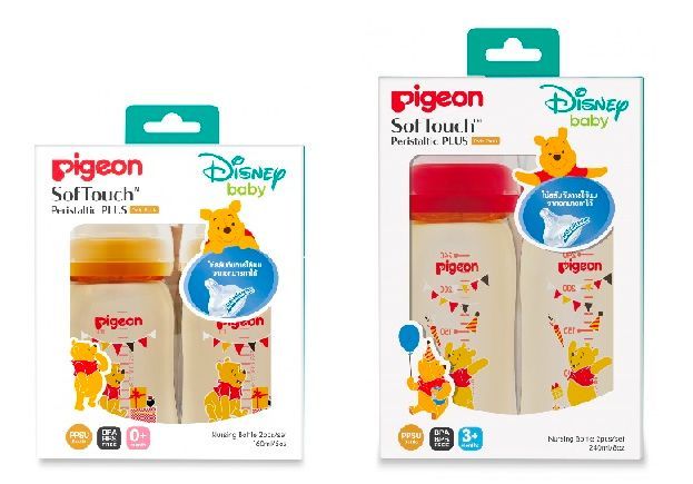 pigeon-ขวดนมสีชาppsu-ลายลิชสิทธิ์-และจุก-soft-touch-แพ็คคู่สุดคุ้ม